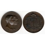 1863 Albert Edward, Prince of Wales & Princess Alexandra Marriage, copper medal, by Leonard