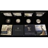 2016-2017 Royal Mint silver proof coins (4) comprising 2016 50p Battle of Hastings, 2017 £5 Sapphire