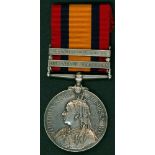 Queen's South Africa Medal, clasps Defence of Kimberley & O.F.S to 620 Pte. J.H.Clay, Kimberley