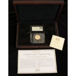 2017 gold sovereign, UNC in special slab, cased/cert.