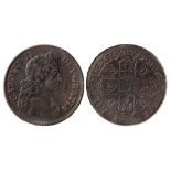 1679 crown, third bust, Tricesimo Primo, VF. S3358.