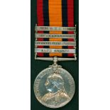 Queen's South Africa Medal, clasps Cape Colony, O.F.S, Johannesburg & Belfast to 2288 Pte. G.Souter,