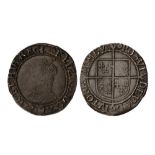 Shilling, sixth issue mm hand (1590-92) GVF, mostly strong, but slight weakness to the Queen's