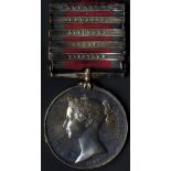 Military General Service Medal 1848 with clasps Talavera, Busaco, Albuhera, Badajoz & Salamanca,