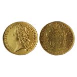 1739 gold two guineas, young head, the scarcer date of this two-year type. Impressive, extremely