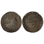 Shilling, third coinage, sixth bust, mm Trefoil (1624), GVF. S2668.