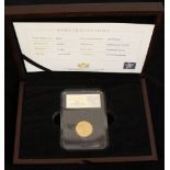 France - 1815 King Louis XVIII 20 franks gold (6.45g/900 fine), VF (in slab & display case).