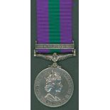 General Service Medal Eliz II, clasp Malaya to 229347 Spr. J. A. Day, R. E (Royal Engineers) GVF.