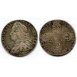 1750 crown, V.QUARTO, AVF with an old tone. Scarce. S3690