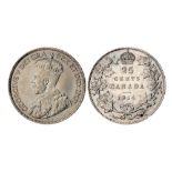 Canada - 1914 25 cents, choice and practically uncirculated, this is the second rarest date of the