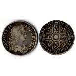 1676 crown, V.OCTAVO, GF, rim flaws, S3358.