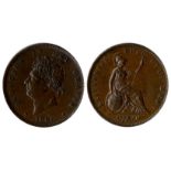 1826 penny, thick line on saltire, GVF, scarce. S3823.