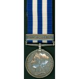 Egypt Medal, 1882-89, clasp Tel-El-Kebir to 14534 Gnr. G.Knott F/I R.A. some pitting from contact