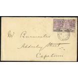 1891 (16 May) Burmester envelope (with contents) to Cape Town, bearing 1888 1d (2), tied by '555'