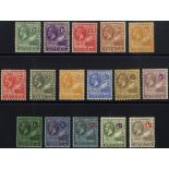 1921-29 MSCA part set of 16 to 4s (excl. 1d bright scarlet & 2½d ultramarine), M - most with light