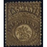 1863-80 Postal Fiscal 5s brown, unused part o.g. appears to be double impression, partially re-
