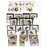 BUTTERFLIES & MOTHS fine UM ranges of sets & M/Sheets in a stock book, all tagged with SG