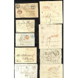 TRANSATLANTIC MAIL 1922-60 all pre-stamp or stampless covers many to or from Netherlands, range of