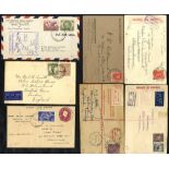 1914-70's postal history selection incl. 1926 reg 4½d envelope Brunswick to England, 1940's censored