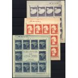 1940 New York World's Fair - three sheets of ten stamps, unused as issued. SG.Ms635a. Cat. £375
