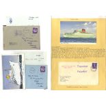 SHIP MAIL album of 120 covers or postcards, all with maritime connections, partly written up on