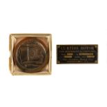 Curtiss-Wright Corporation-Airplane Division, 1942 Metal & Curtiss Motor Plaque