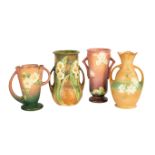 (4) Roseville Art Pottery Vases