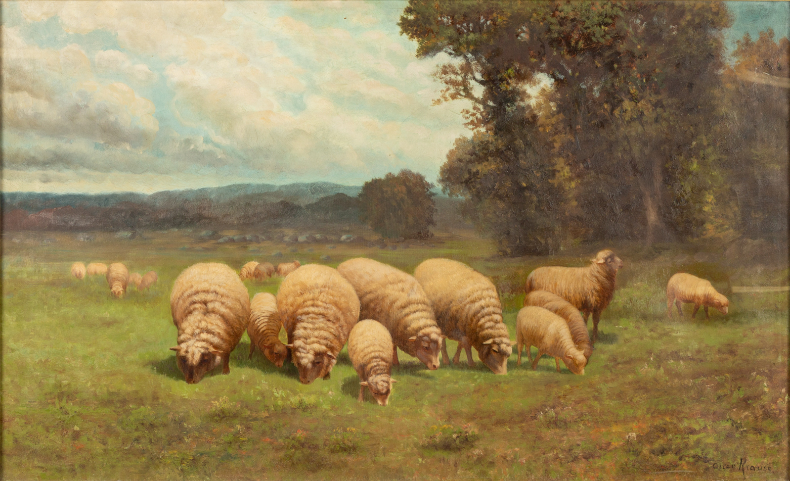 Landscape Painting of Sheep - Image 2 of 6