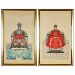 (2) Chinese Court Paintings on Silk