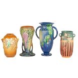 (4) Roseville Art Pottery Vases