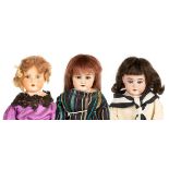 Three German Bisque Dolls