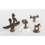 (4) Luristan Bronzes, Birds, Horse & Two Headed Bull