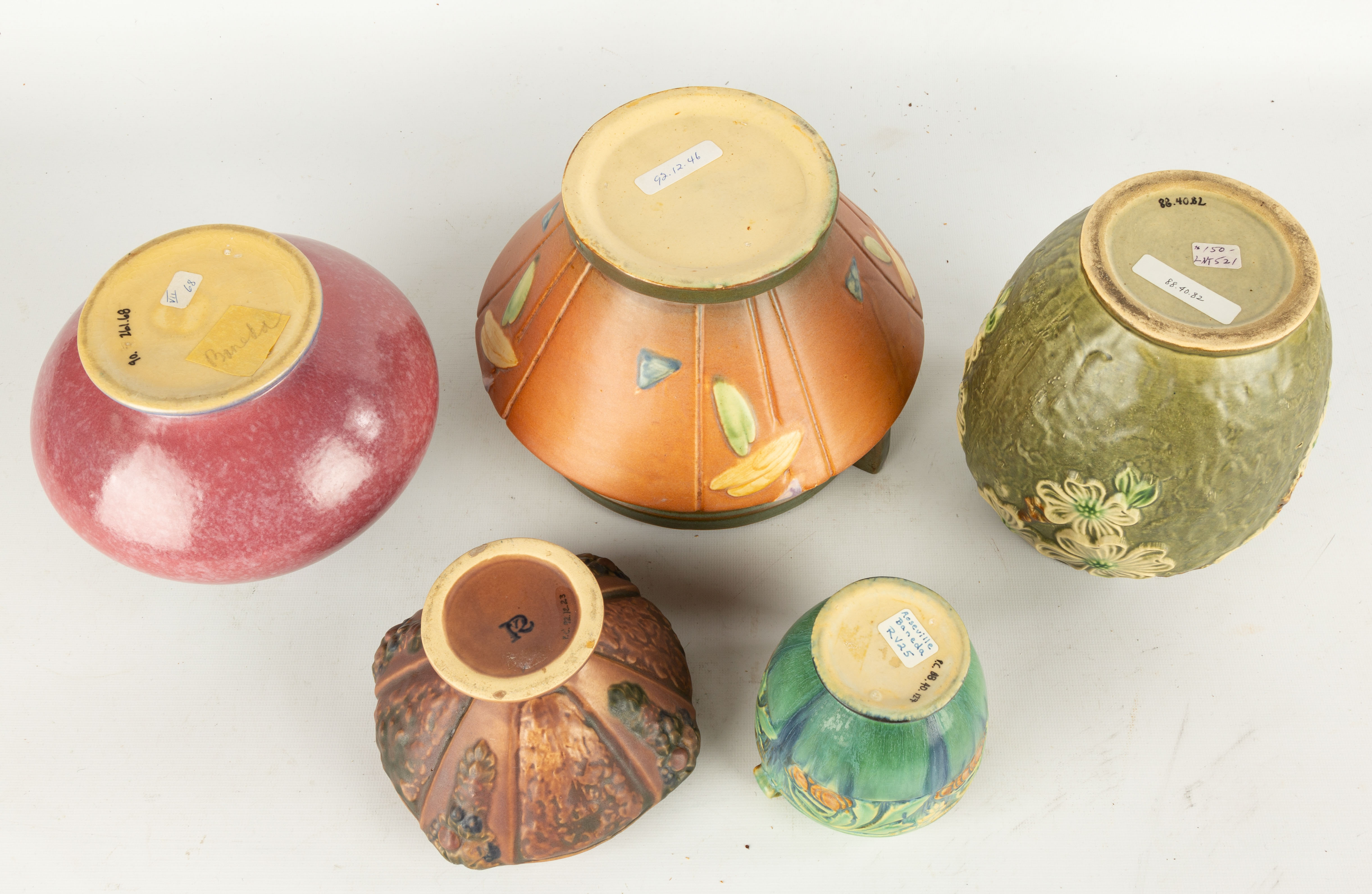 (5) Roseville Art Pottery Vases - Image 2 of 2