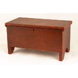 Miniature American Pine Chest in Original Red Paint