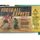 Subbuteo Football Express original football pitch together with 12 boxed teams, extra players and