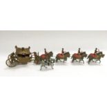 Britains - from set 1477 - Coronation Display set - comprising gilt state coach with King and Queen,