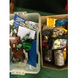 Large tub of Lego and Lego Bionicles.