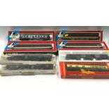 8 OO gauge coaches by Lima, Hornby and others.