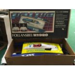 Follansbee/Hydro radio control racing boat with instructions and box.