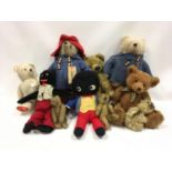 Collection of vintage teddy bears to include Paddington and Gollys.