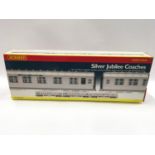 Hornby R4168 Silver Jubilee Coaches. Appear Mint in Good boxes and Good Plus outer card.