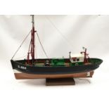 Wooden model of a boat.