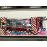 Sindy Union Jack Mini Cooper by Vivid Imaginations in original box with Sindy, baby and Pushchair