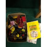 Box containing a quantity of vintage Meccano a and instruction leaflets.