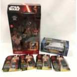 Star Wars related group to include Chewbacca Animatronic Interactive Figure, Starspeeder 3000 and