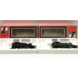 2 Lima steam locomotives - 2-6-2 #5574 in black and #4589 in green. Boxed.