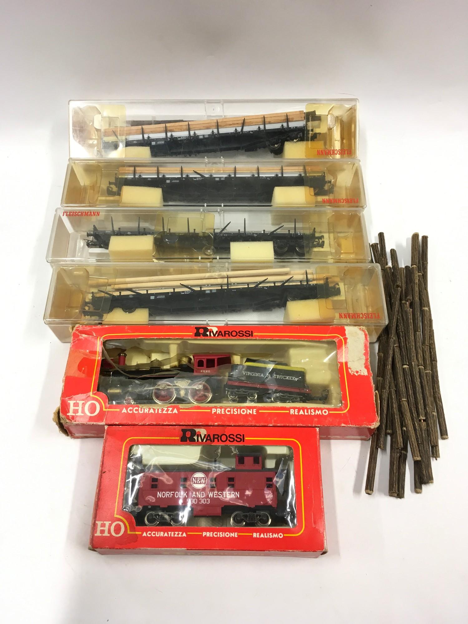 Rivarossi 1211 Old Timer Virginia & Trucker locomotive - Appears Good Plus in Poor box together with