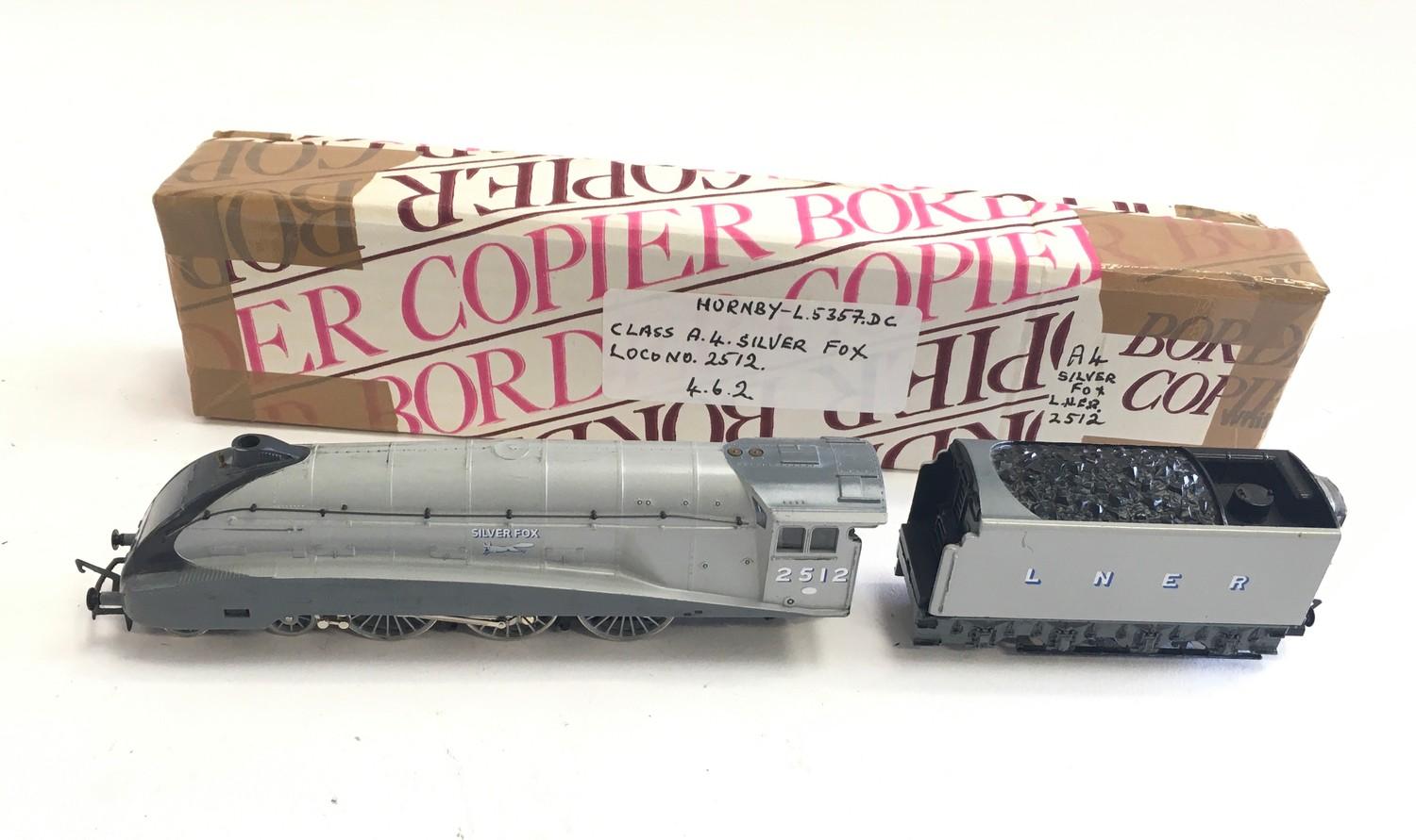 Hornby OO Gauge locomotive - Class A4 Silver Fox LNER 2512. Appears Good Plus.