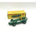 Dinky No.239 Vanwall Racing Car - green body, yellow figure driver, mid green plastic hubs with