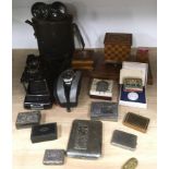 Mixed box of collectables to include binoculars
